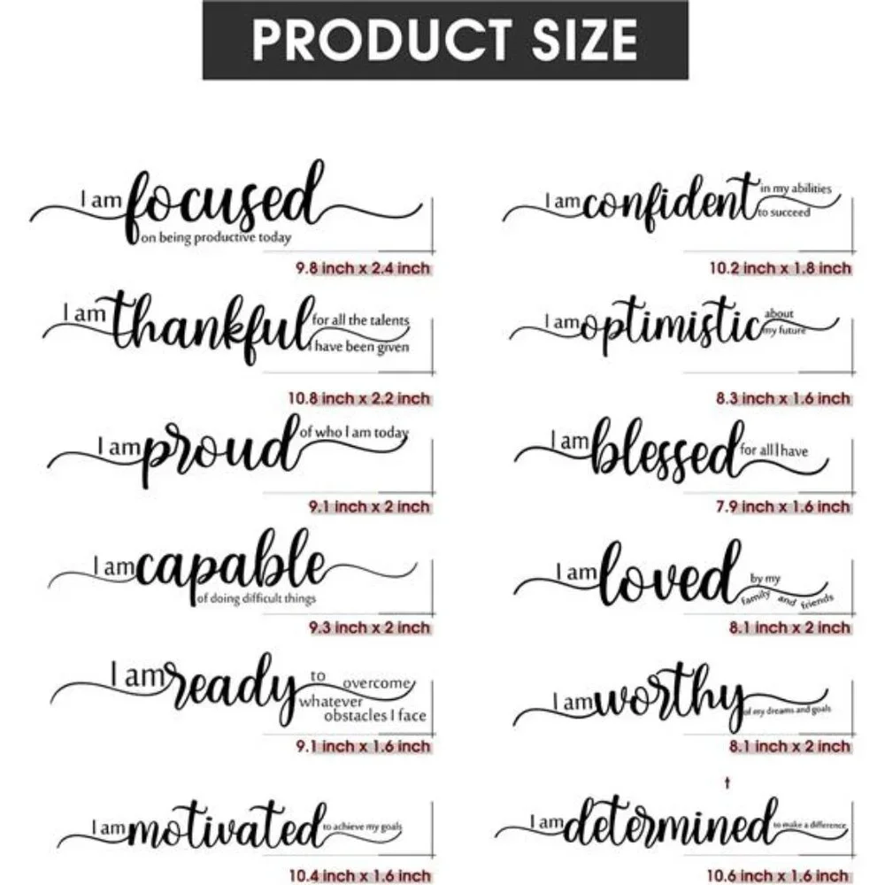 Motivational Wall Stickers Inspirational Quote Vinyl Decals Positive Home Office